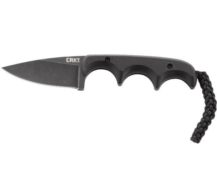 CRKT Minimalist Black Fixed Knife 2-1/8" Drop Point Blade Black