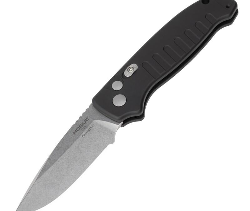 Hogue Ballista I Automated Folder Knife 3 1/2" Drop Point Blade Black