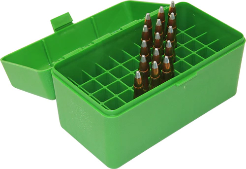 MTM CASE GARD FLIP-TOP BOX CARTRIDGE 375 REM ULTRA 50RD GREEN ( 24 PER CASE )