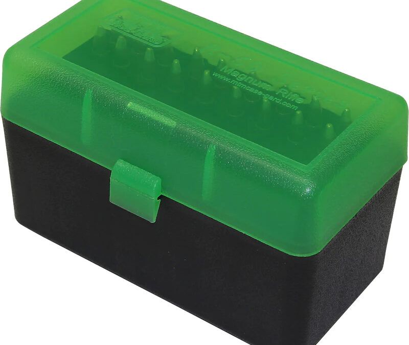 MTM CASE GARD FLIP-TOP BOX CART 220 SWIFT/243/308 GREEN 50-RD ( 24 PER CASE )