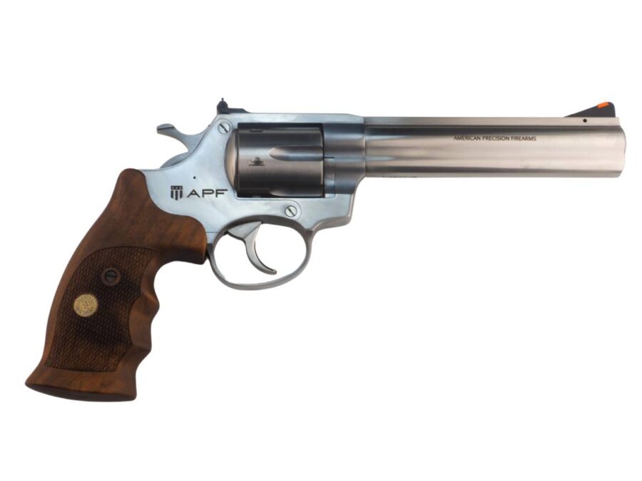 AMERICAN PREC FIREARMS R1 REVOLVER HGR 357 MAG 6 IN BBL STAINLESS 6 SHOT WOOD COMBAT GRIPS