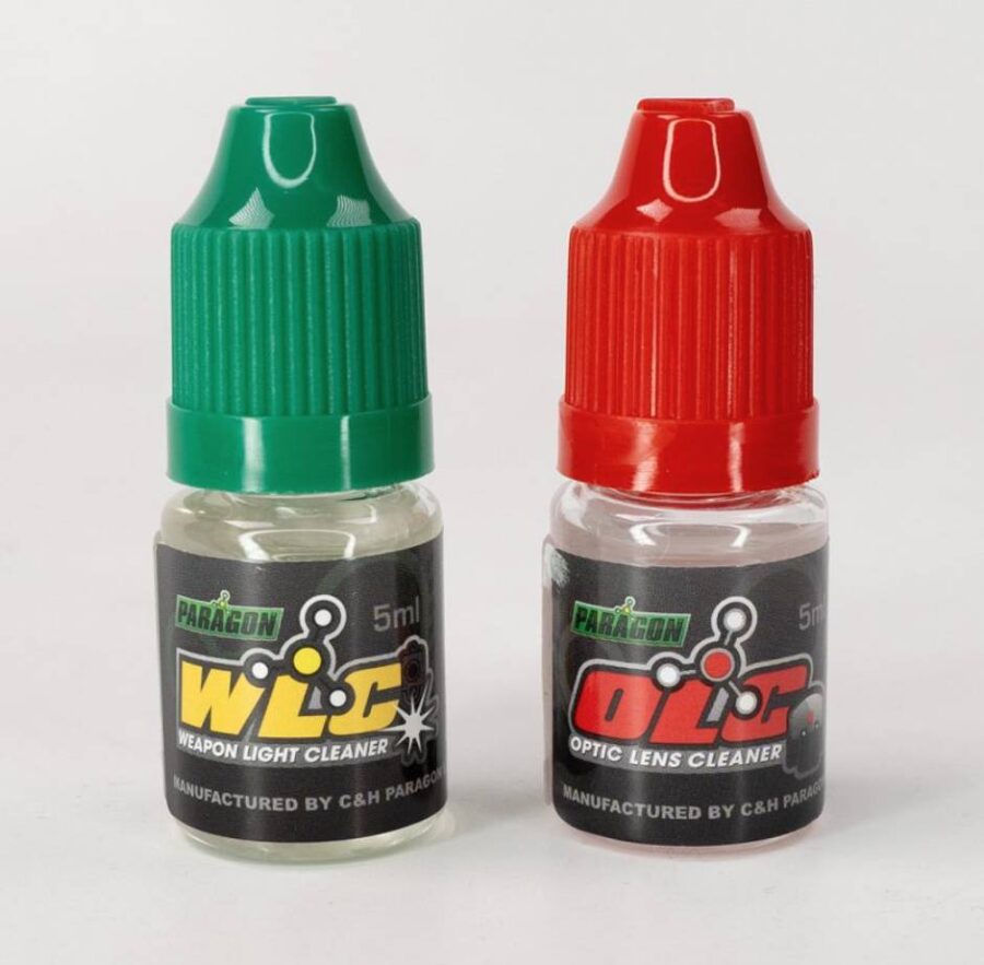 C&H PRECISION PARAGON OPTICS LENS CLEANER AND WEAPON LIGHT CLEANER WITH STUFF-IT LENS CLOTH BUND