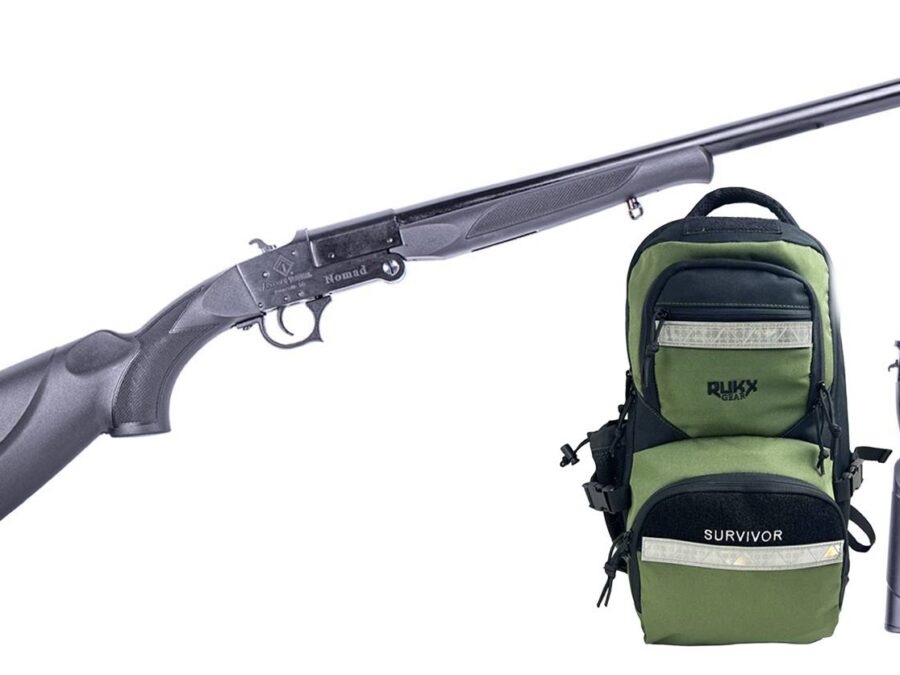 ATI NOMAD SGS 20GA SINGLE SHOT SHOTGUN 18" BBL 3" CHAMBER GREEN RUKX GEAR SURVIVOR BACKPACK