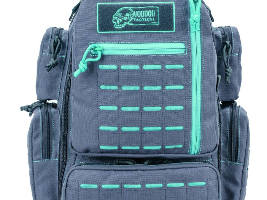 VOODOO TACTICAL MINI TOBAGO PACK WITH DIE CUT MOLLE (GRAY WITH TEAL STITCHING)