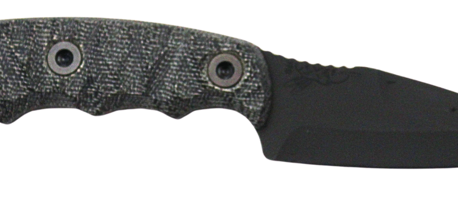 HALF FACE BLADES HUMINT 3" BLADE, 8"OA, CPM S45VN STEEL, ARMOR BLK, GRY MICARTA GRIP