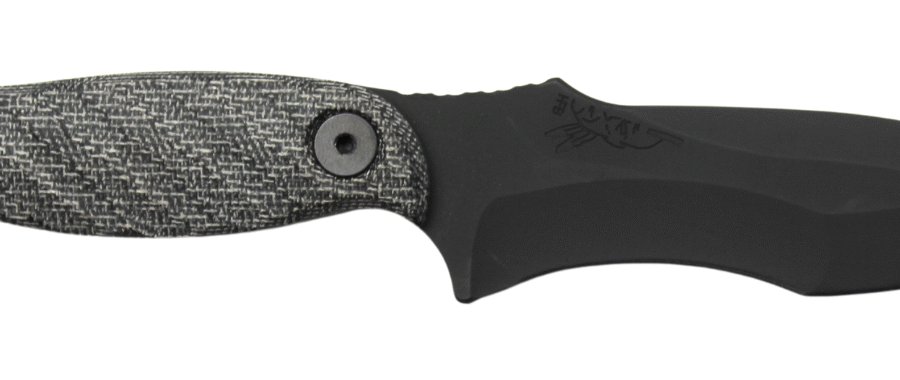 HALF FACE BLADES EXTREMIS 3.5" BLADE, 7.5"OA, S45VN STEEL, ARMOR BLK, GRAY MICARTA GRIP