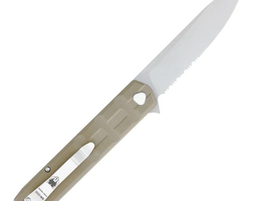 COBRATEC KUZIO TAN G10 3.25" DROP SERRATED