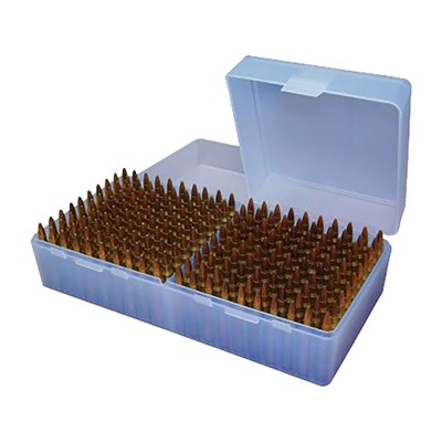 FLIP TOP RIFLE AMMO BOX 223-RUGER 6X47 200 ROUND BLUE