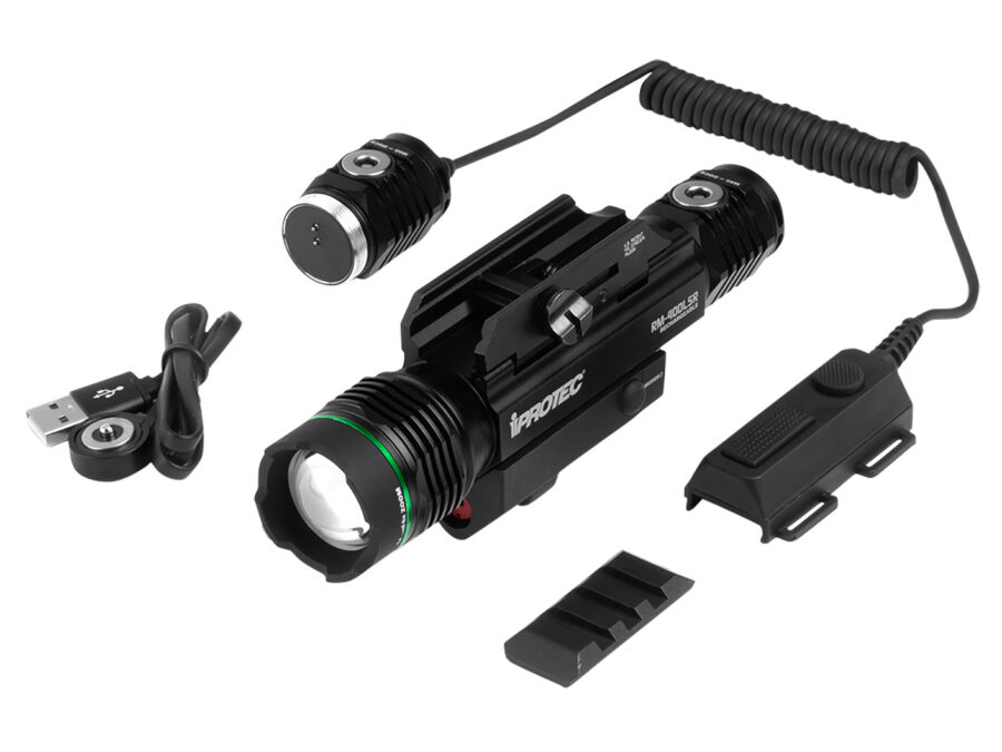 iProtec 6794 RM400LSR Firearm Light and  Laser Combo  Black Anodized 40/400 Lumens Green Light Red Laser