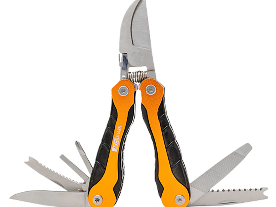 AccuSharp 085C Sportsman's  Black/Orange Folding Plain Blade Includes Nylon Case with Belt Clip