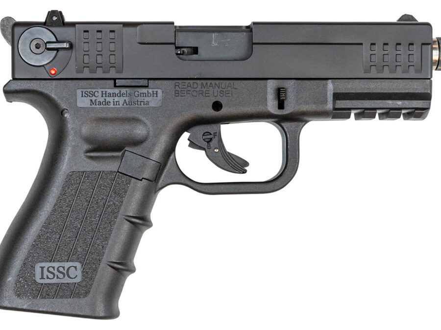 ISSC 111010 M22 Gen 2 22 LR 10+1 4.10" Threaded Barrel, Front & Rear Serrated Steel Slide, Polymer Frame w/Picatinny Accessory Rail, Black Textured Polymer Grip