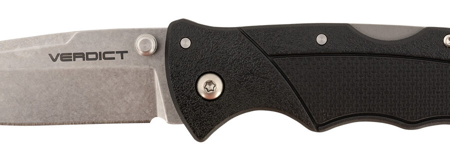 Cold Steel CSFLC3SPSSZ Verdict  3" Folding Clip Point Plain Stonewashed 4116 SS Blade/Black GFN Handle Includes Belt Clip