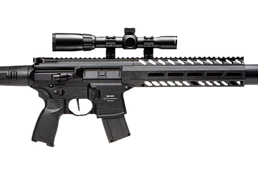 Sig Sauer Airguns AIRMCX177G2BLKSCOPE MCX Air Gen 2 CO2 177 Pellet 18" 30rd, Black, M-LOK Handgaurd, Flat Trigger, C02 Storage QD Stock, Reduced Angle Grip, 1-4x24mm Scope