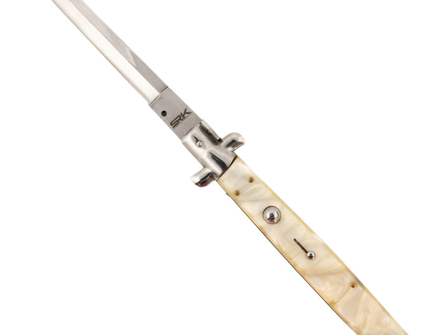 Steel River Knives CIMOPD Spartan  6" Italian Dagger Polished Blade 7" Mother of Pearl Synthetic Handle Side Open