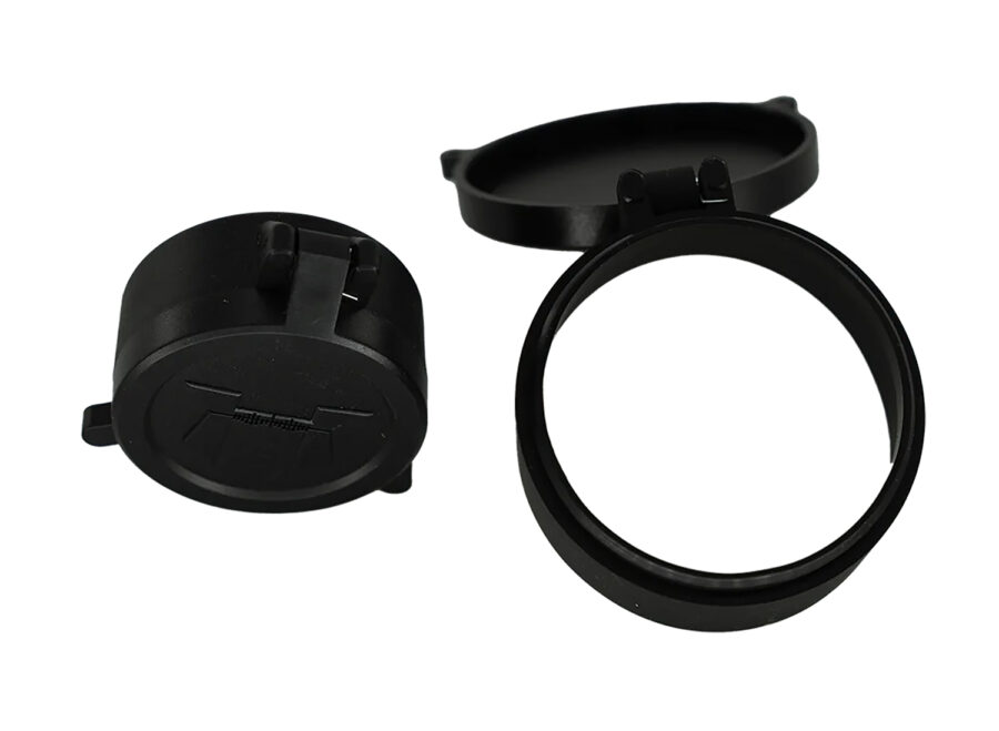 Huskemaw Optics 20SFC530T Tactical Flip-Up Lens Caps Black Rubber, 56mm Objective, Compatible w/Tactical Hunter 5-30x56mm
