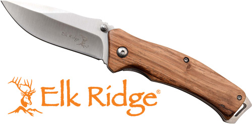 MC ELK RIDGE TRAVERSE 3.1" - DROP POINT FLDR ZEBRA WOOD/SS