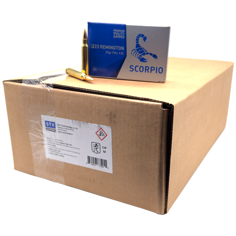 SCORPIO AMMO 223REM 55GR FMJ CASE 1000 ROUNDS