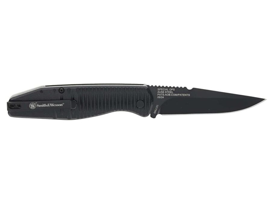 Smith & Wesson Special Ops Auto Full Size Folding Knife 3-2/5" Drop Point Blade Black