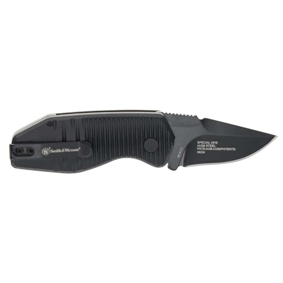 Smith & Wesson Special Ops Auto Mini Folding Knife 1-9/10" Drop Point Blade Black