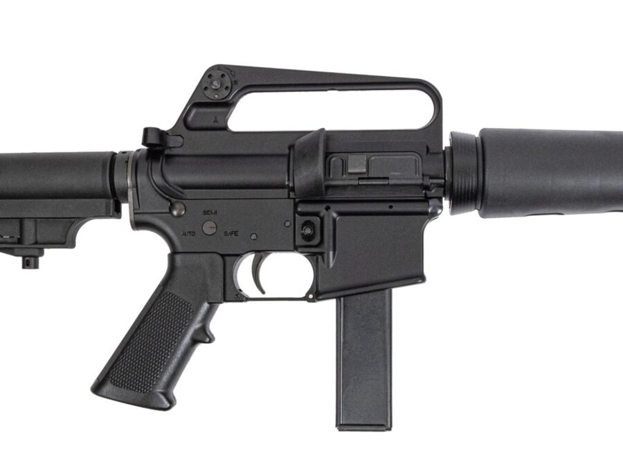 H&R RETRO DOE 9MM PISTOL 7.5" A2 CARRY HANDLE HAR15 BRACE M231 HEAT SHIELD 1-32RD MAG