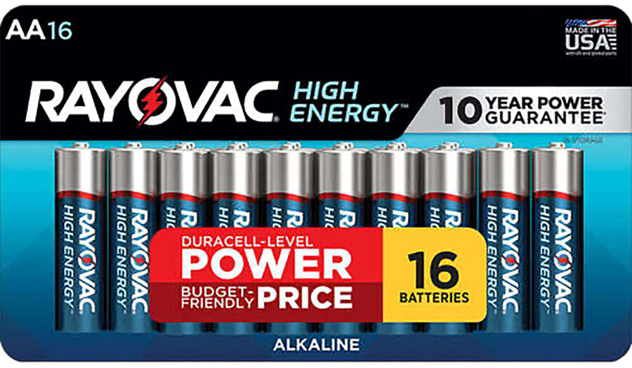 Rayovac 81516LT03 AA HIGH ENERGY Alkaline Batteries  Silver/Blue 1.5 Volts 2,700 mAh (16) Single Pack