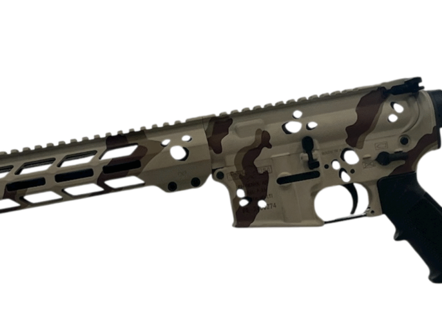 POF P-15 BASE RIFLE CHOCOLATE CHIP 5.56 16.5"BBL, 15"MLOK RAIL, DIRECT IMPENGMENT 1-30RD MAGAZINE