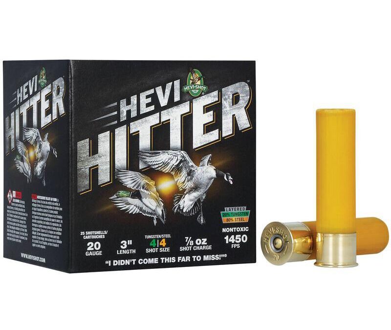 HEVI-Shot HEVI-Hitter Tungsten/Steel Shotshells 20ga 3" 7/8oz 1450 fps #4 25/ct