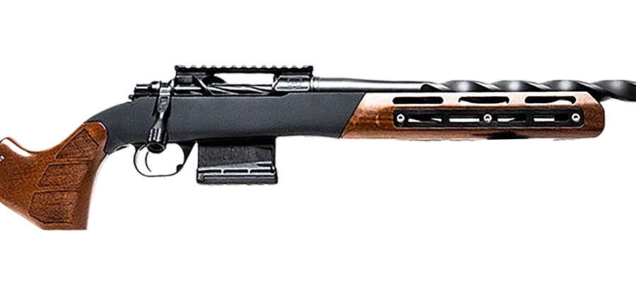 Iota Outdoors RF030L221810F99 Venatic Max 22 Creedmoor 5+1 18" Nano Flat Black Fluted Threaded Barrel, Black DLC Aluminum Receiver w/Picatinny Rail, Woox Furiosa Aluminum/Wood Stock, Right Hand