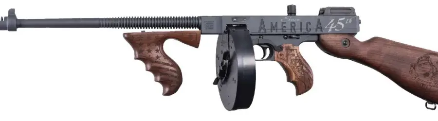 AUTO ORDNANCE TRUMP SAVE AMERICA 1927A-1 DELUXE RIA 45ACP 16.5" BBL GRAY/BLACK COMP 50RD DRUM/20RD M