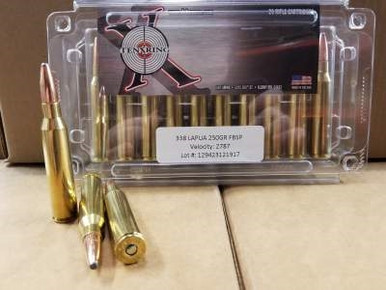 Ten Ring 338 Lapua Magnum Ammunition 250 Grain Flat Base Soft Point 20 rounds