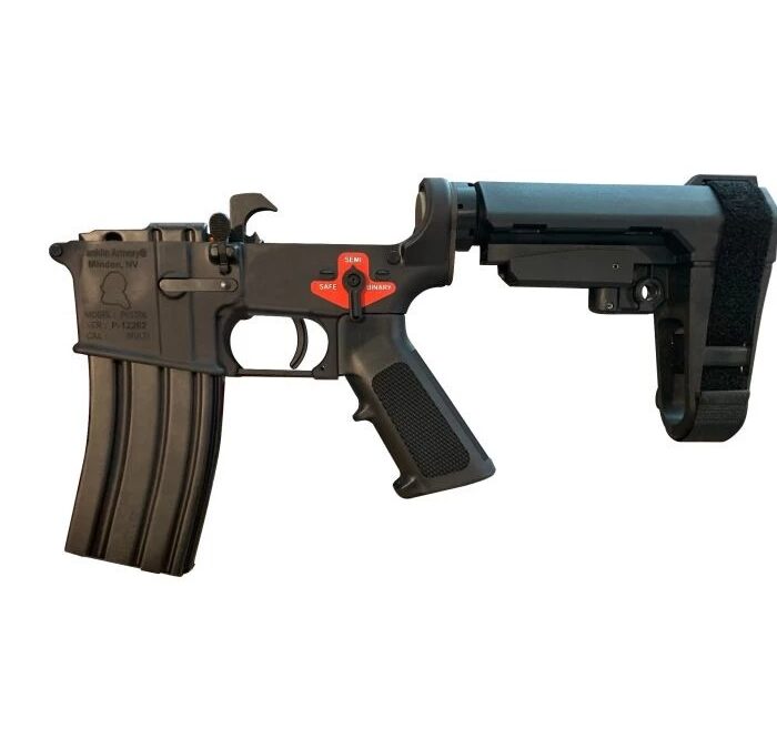 Franklin Armory BFSIII Equipped PISTOL Complete AR15 Lower Receiver - Black | Installed AR-ESSENTIALS Binary Trigger | SBA3 Brace