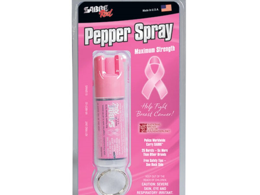 SABRE RED PEPPER W/UV DYE NBCF PINK KEY RING .54 OZ