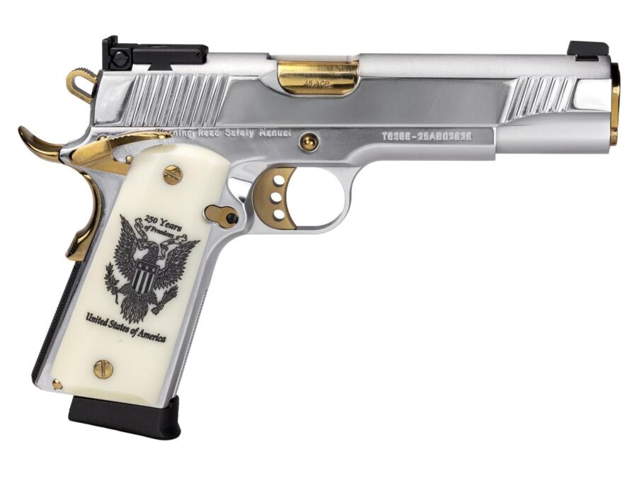 EAA Girsan MC1911 250th Anniversary Handgun .45 Auto 8rd Magazines(2) 5" Barrel Engraved Slide and Grips Hard Case