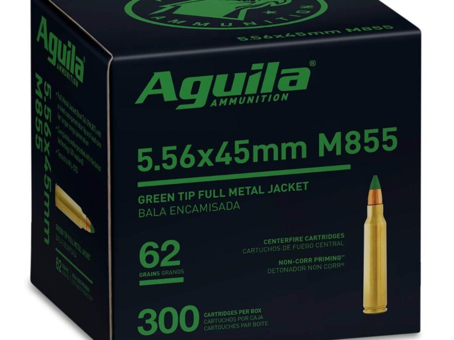 Aguila Ammunition 5.56NATO Rifle Ammo - 62 Grain | FMJ Green Tip | 1200rd Case