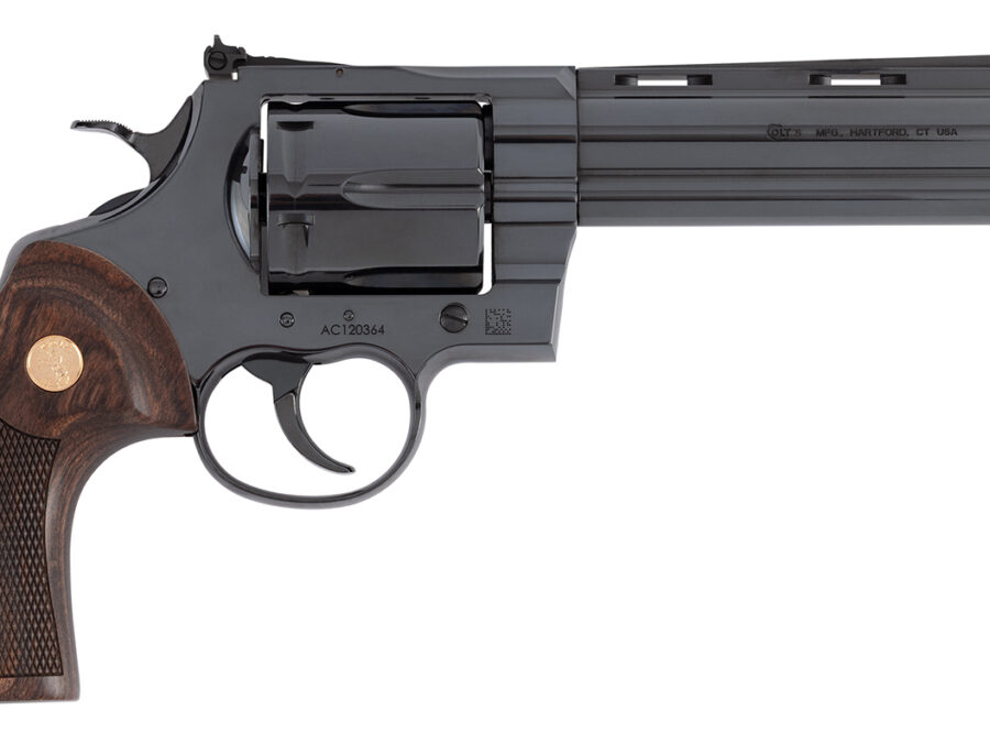 Colt Mfg ANACONDABP6WTS Anaconda  Large 44 Mag 6 Shot 6" Blued Vent Rib Barrel, Cylinder, Drilled & Tapped Steel Frame, Hogue Finger Grooved Grip, Exposed Hammer