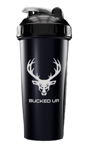 BUCKED UP SHAKER 28OZ - BLACK & WHITE BPA FREE