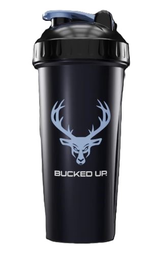 BUCKED UP SHAKER 28OZ - BLACK & BLUE BPA FREE