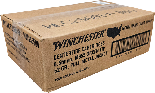 WINCHESTER USA 5.56X45 62GR - GREENT TIP 1000RD CASE LOT