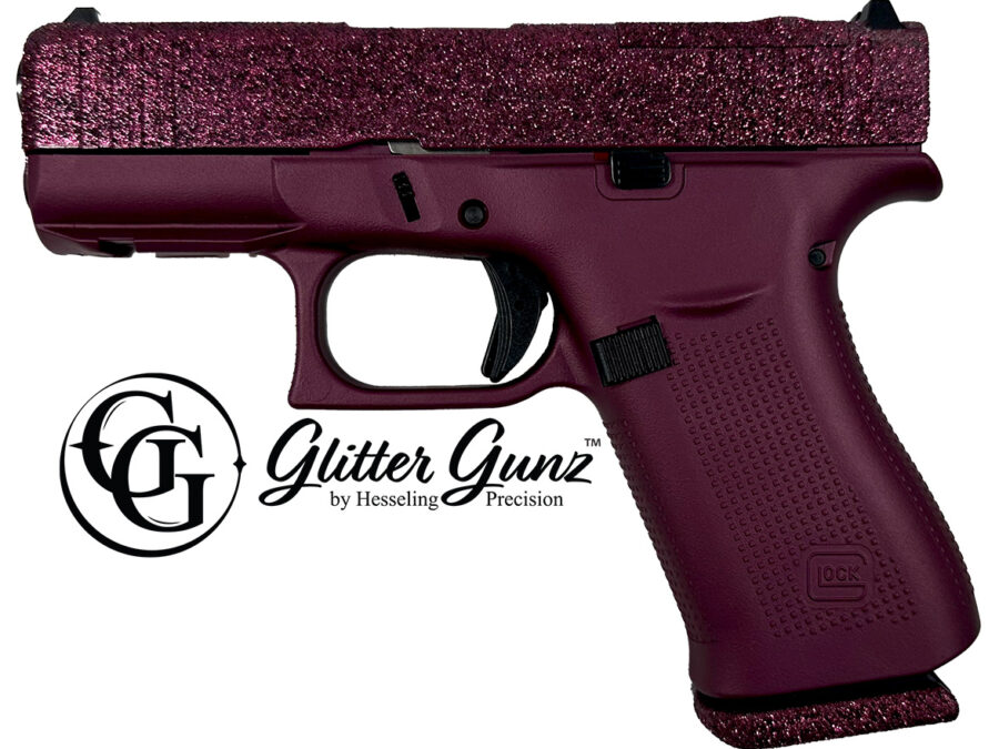 GLOCK 43X MOS 9MM 3.41 GLITTER GUNZ BLK CHERRY