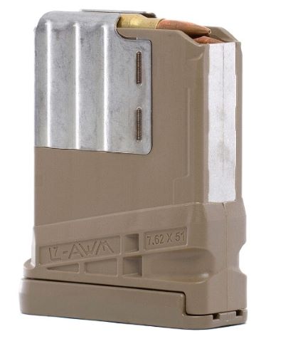 LANCER MAGAZINE L7AWM SR-25 - 7.62X51 5RD OPAQUE FDE GEN 2