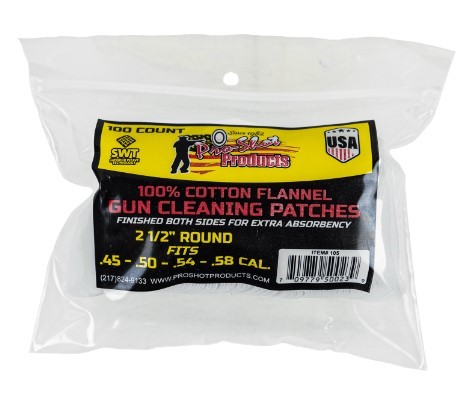 PROSHOT 21/2IN ROUND PATCHES - .45 CAL. TO .58 CAL. - 100 COUNT 105
