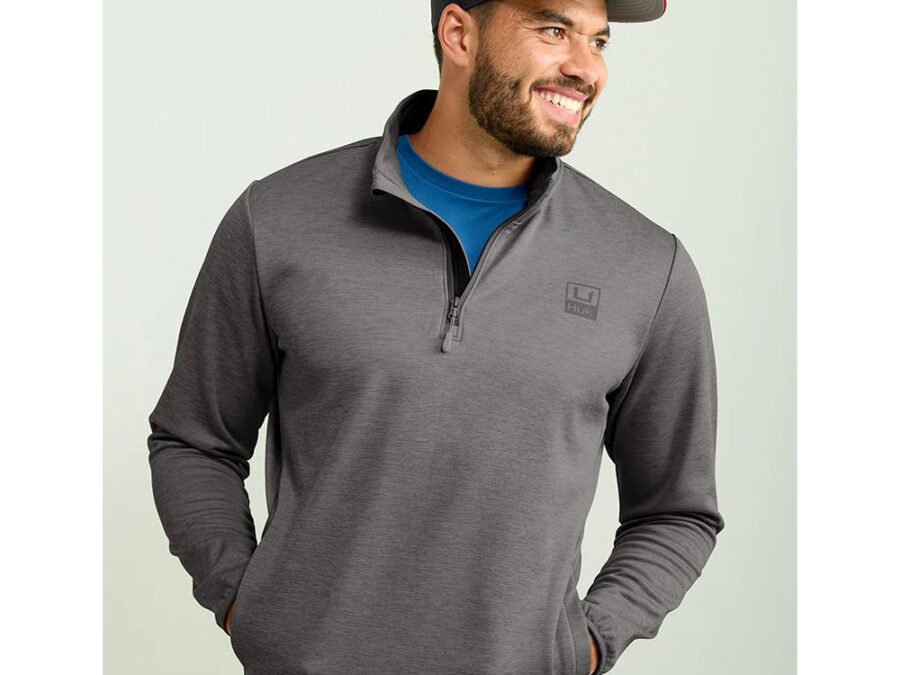 Huk Coldfront & Performance 1/4 Zip Long Sleeve Shirt Volcanic Ash Heather XL