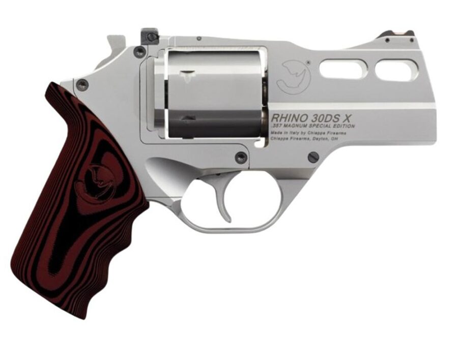 Chiappa Rhino 30DS Handgun .357 Mag 6rd Capacity 3" Barrel Stainless Red with 3 Moon Clips