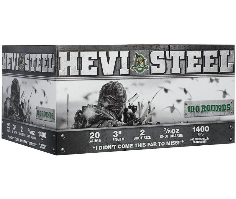 HEVI-Shot HEVI-Steel Shotshells 20ga 3" 7/8oz 1400 fps #2 100/ct