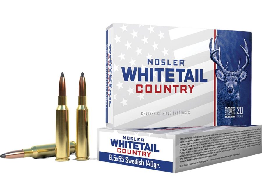 Nosler Whitetail Country Rifle Ammunition 6.5x55mm Swedish Mauser 140gr JSP 2600 fps 20/ct