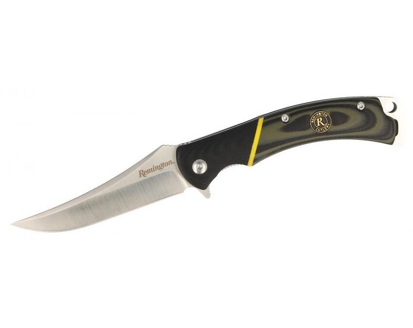 Remington Hunter Folding Knife 4" Trailing Point Blade Green
