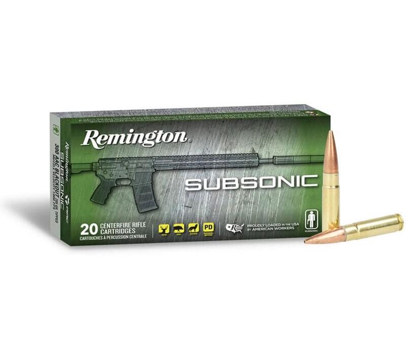 Remington Subsonic Rifle Ammunition .300 AAC Blackout 220gr OTFB 940 fps 20/ct
