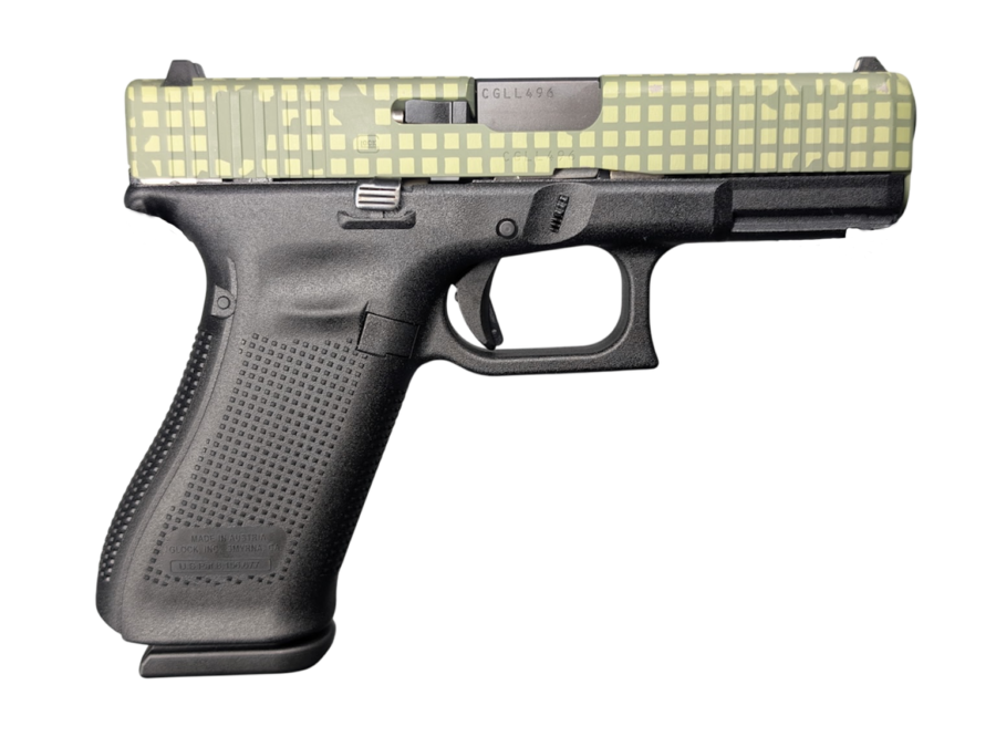 GLOCK 45 V DNC 9MM PISTOL 4" BLACK-BLK/GRN SLIDE FXD 3-17RD MAGS