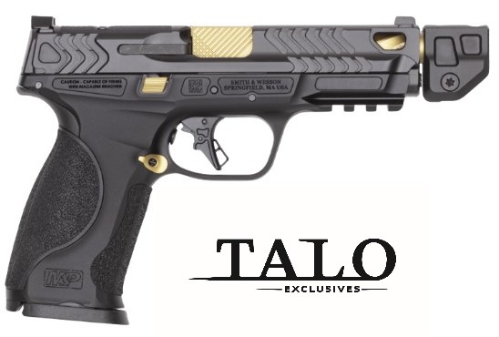 M&P9 M2.0 Metal 9mm 4.9" NTS Gold/Blk 17&23 TALO