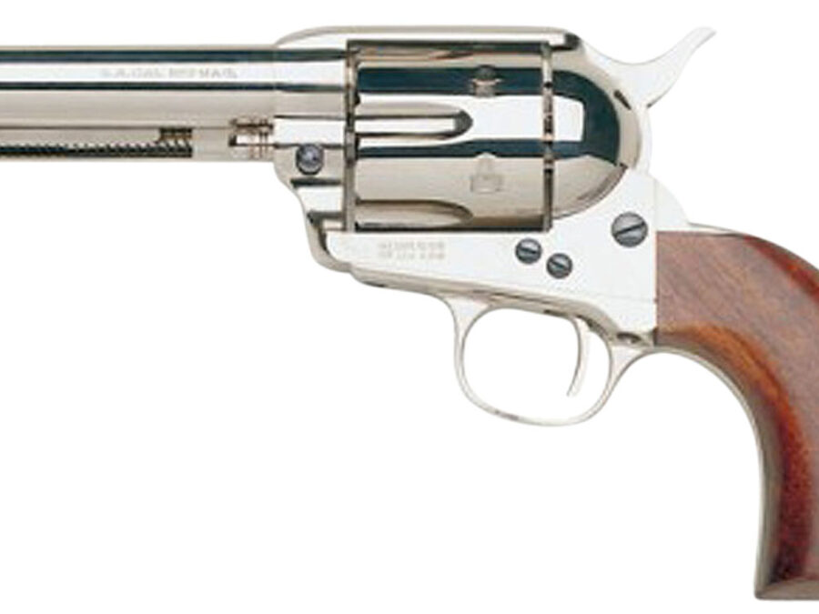 Taylors & Company 555121 1873 Cattleman 45 Colt (LC) Caliber with 4.75" Barrel, 6rd Capacity Cylinder, Overall Nickel-Plated Finish Steel & Walnut Grip